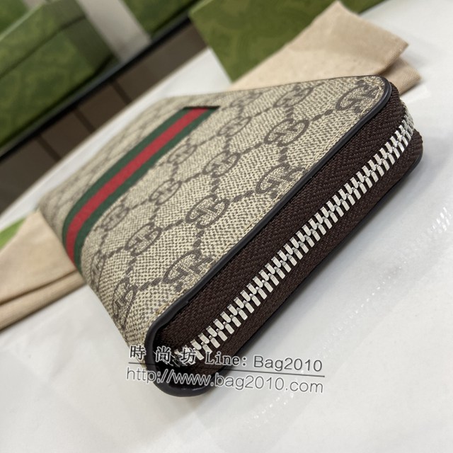 Gucci專櫃古馳最新款飾GG細節拉鏈錢包男士長夾錢包 jh2250型號：408831